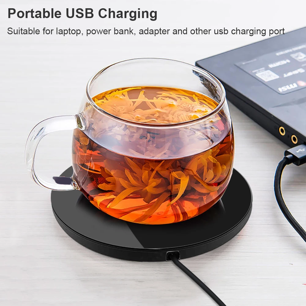 USB Coffee Cup Warmer – Electric Heating Pad for Home & Office, 5V Thermostatic Coaster